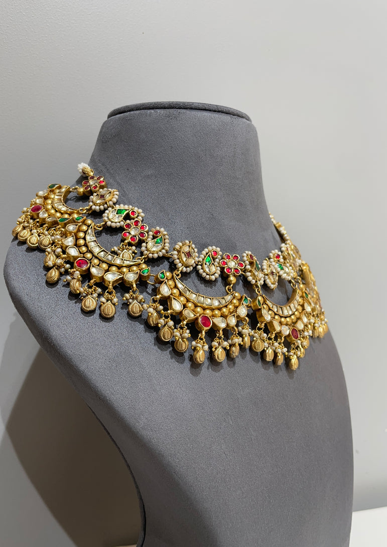 925 Silver Chandralika Real Gold Look Bridal Set