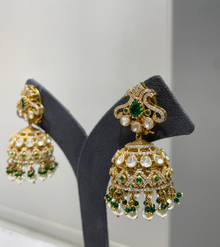 925 Silver Zeenat Jhumka Earrings