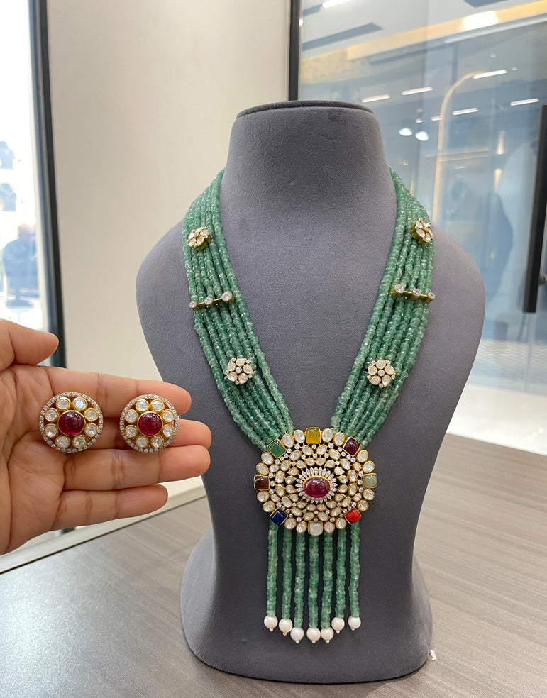 Silver Long polki set