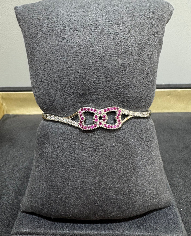 PINK COLOR PURE SILVER BRACELET