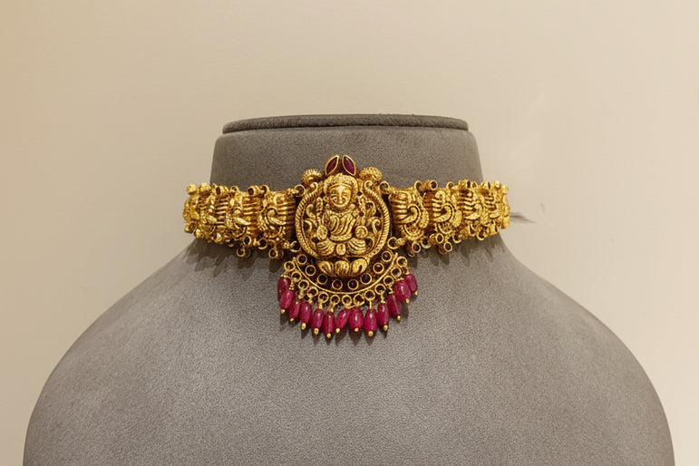 Imperial South Indian Nakshi Temple Gold Look Choker