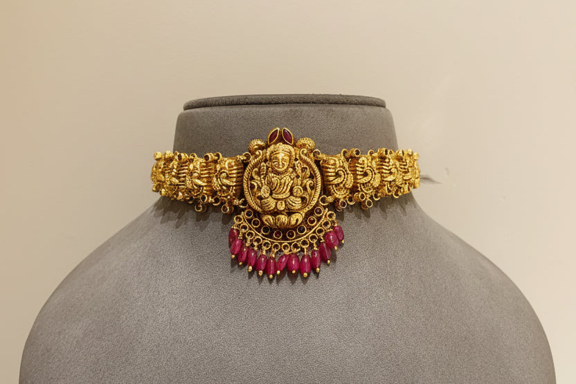 Imperial South Indian Nakshi Temple Gold Look Choker