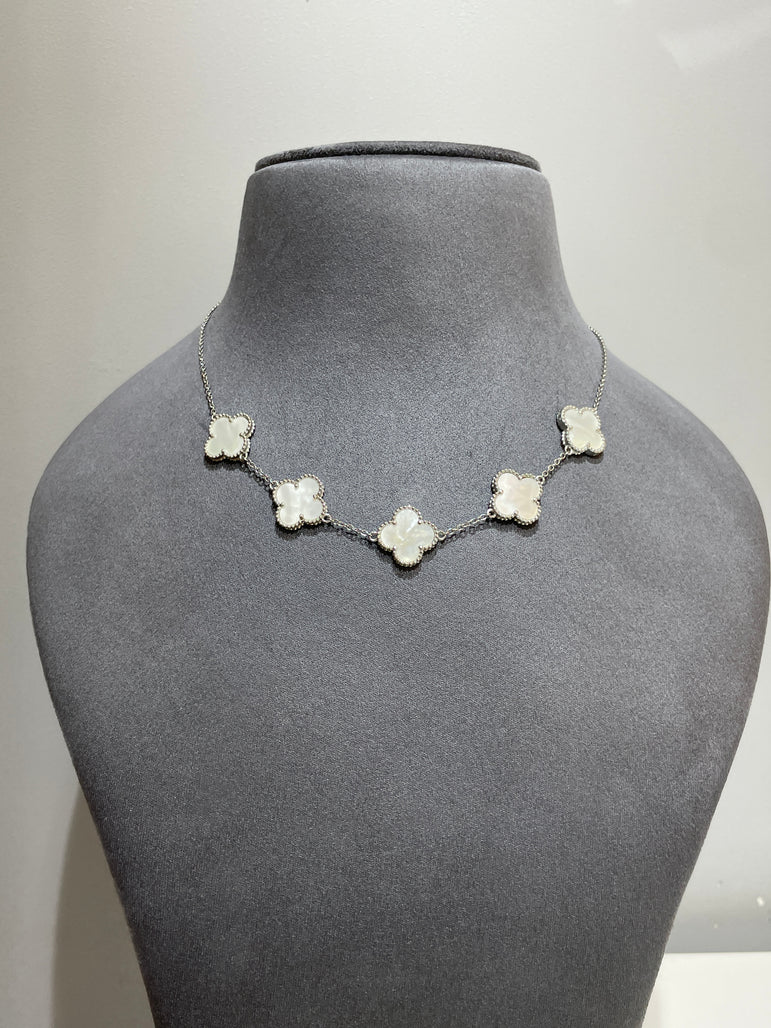 925 Silver White Colour Van Cleef Inspired Pendant