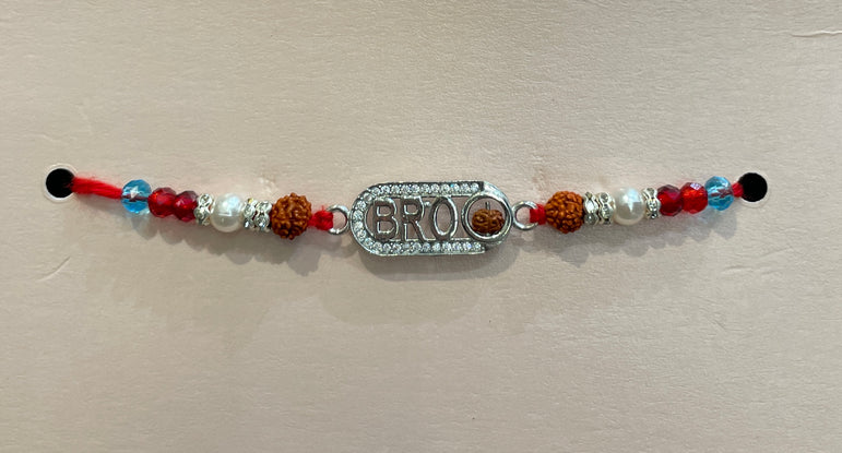 Elegant Silver-Plated "BRO" Rakhi