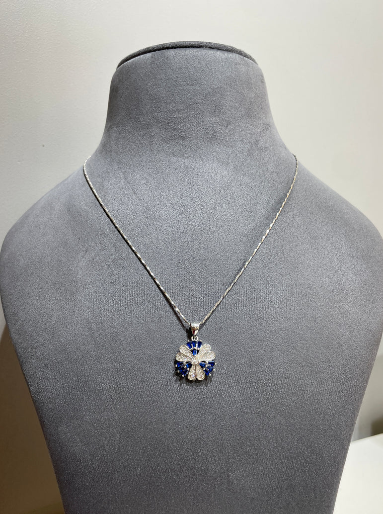 925 Silver Floral Pendant Set (Without Chain)