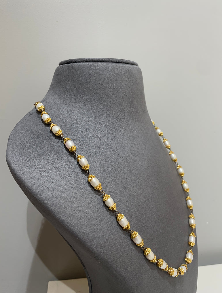 925 Silver White Beads Mala