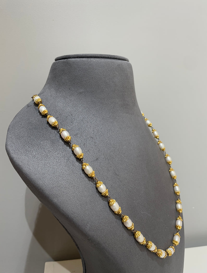 925 Silver White Beads Mala