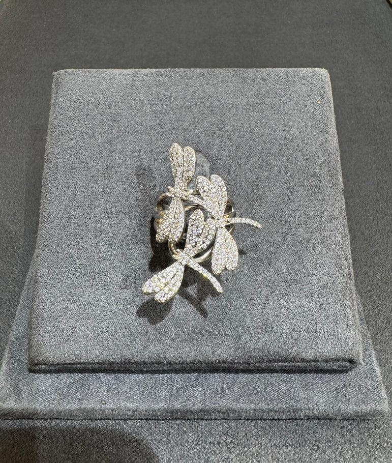 925 Silver Dragonfly Cocktail Ring