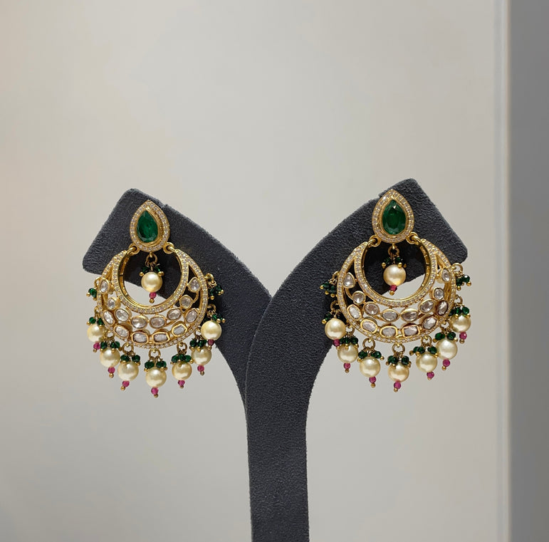 925 Silver Hara Chandbali Earrings