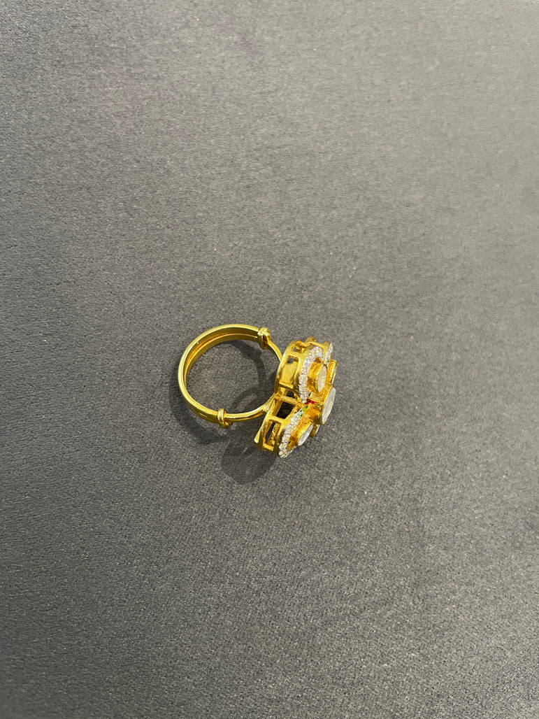925 Silver Small Polki Ring