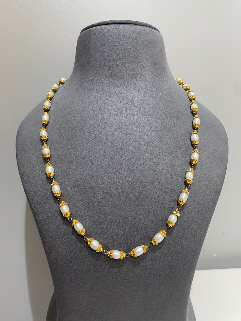 925 Silver White Beads Mala