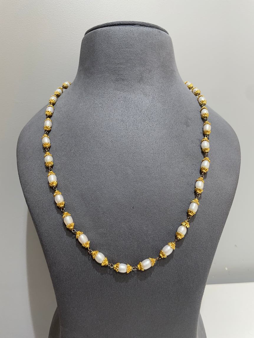 925 Silver White Beads Mala