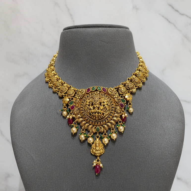 Ancestral Nakshi Temple Gold Laxmi Set