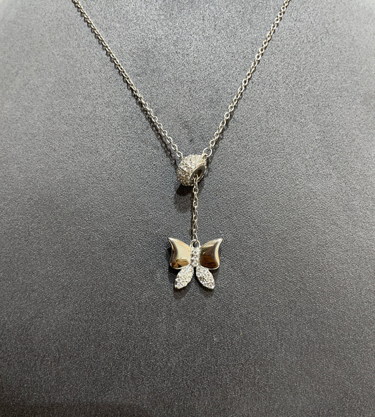 925 Silver Adjustable Butterfly Pendant