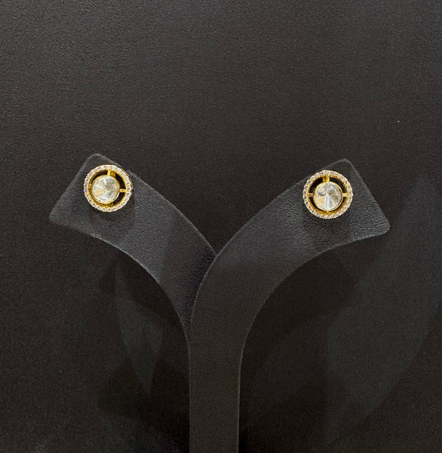 925 Silver Minimal Polki Earrings
