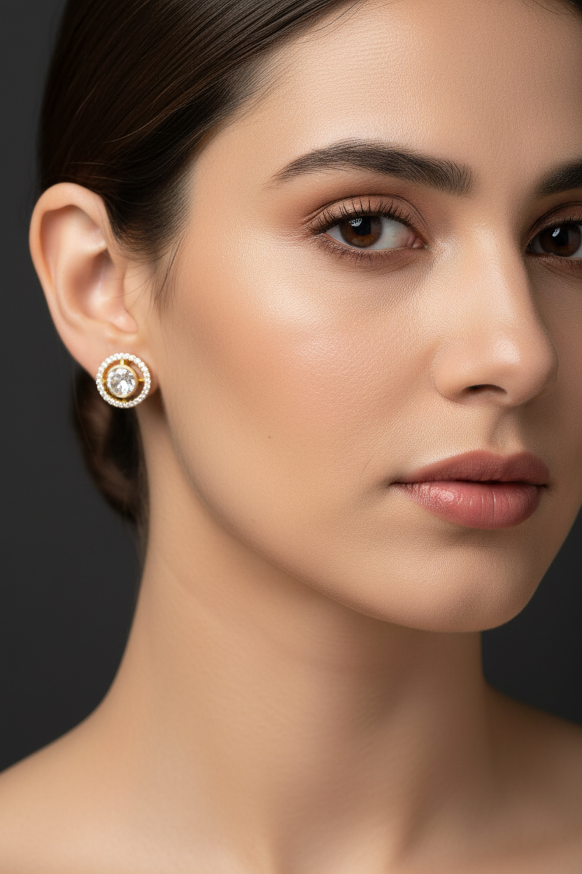 Minimal Polki Earrings