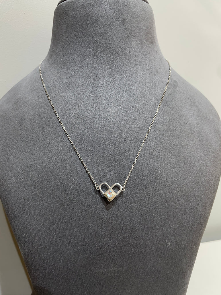 925 Silver Lock & Heart Two in One Pendant