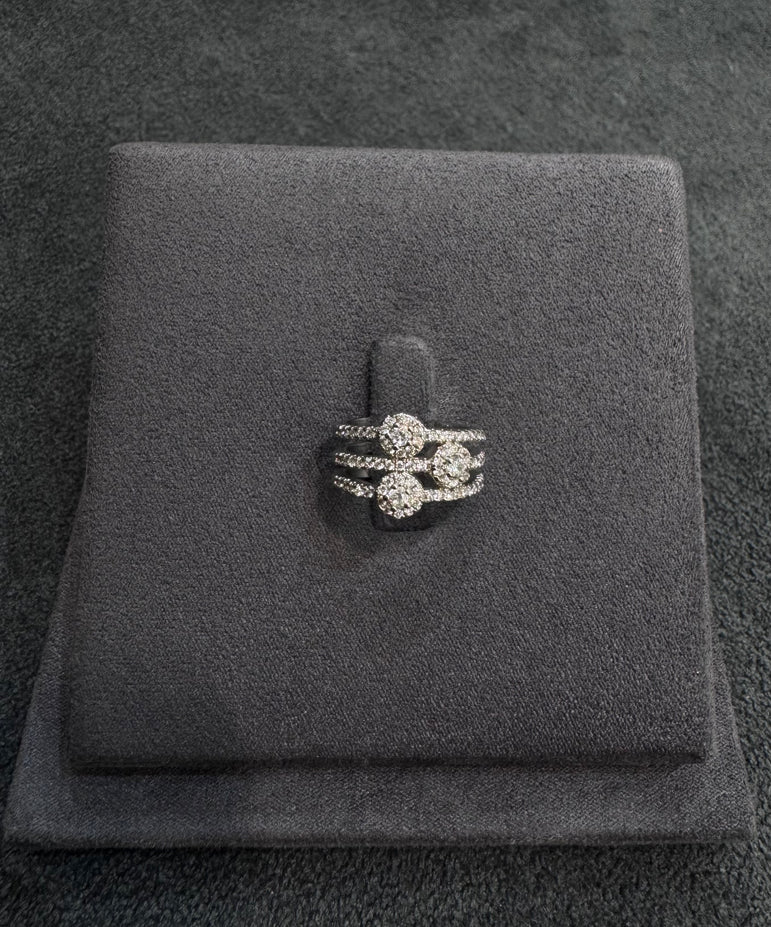 925 Silver American Diamond Pinky Ring