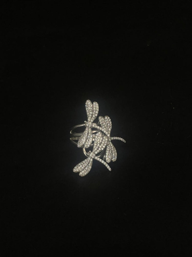 COCKTAIL BUTTERFLY PURE SILVER RING - Olivearajewels