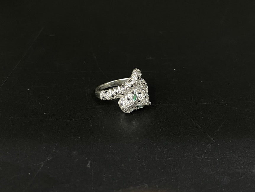 BULGARI JAGUAR DESIGN PURE SILVER RING - Olivearajewels