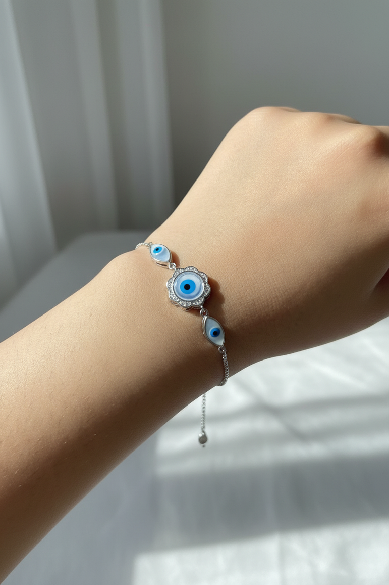 The Triple Nazar Blossom Diamond Bracelet