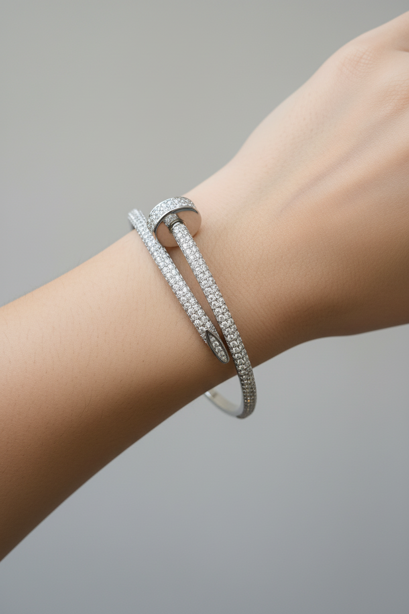 Starlight Crystal Wrapped Nail Diamond Bracelet