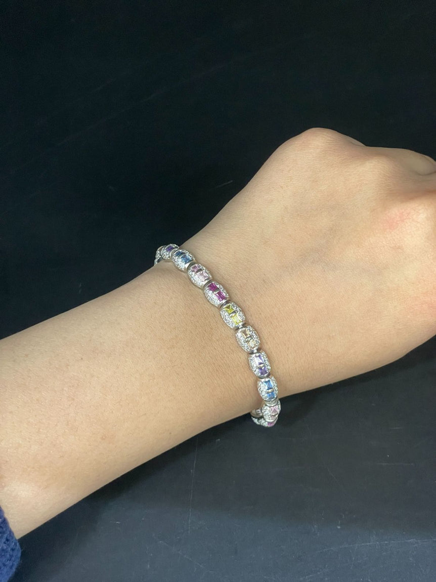 COLORFUL PURE SILVER BRACELET - Olivearajewels