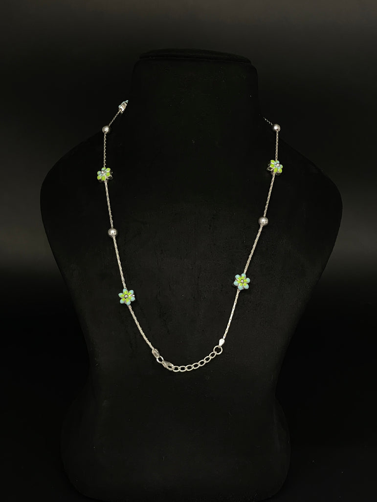 CUTE FLOWER DESIGN PURE SILVER ANKLET ( 1 PAIR ) - Olivearajewels