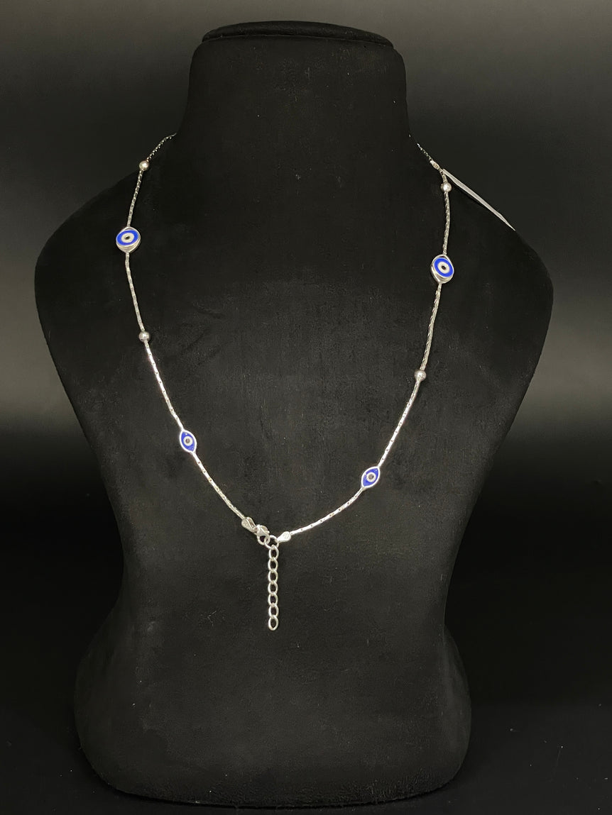 EVIL EYE PURE SILVER ANKLET ( 1 PAIR ) - Olivearajewels