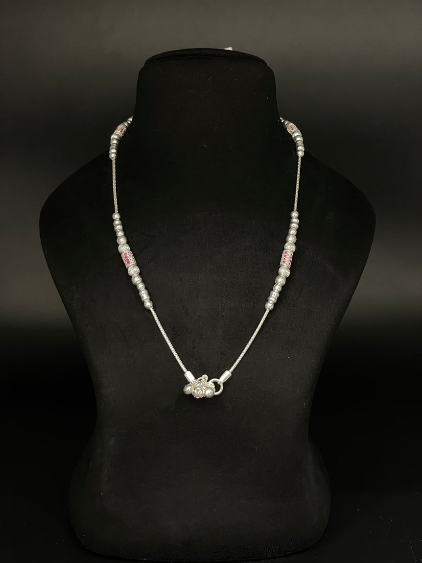 PINK WORK PURE SILVER ANKLET ( 1 PAIR ) - Olivearajewels