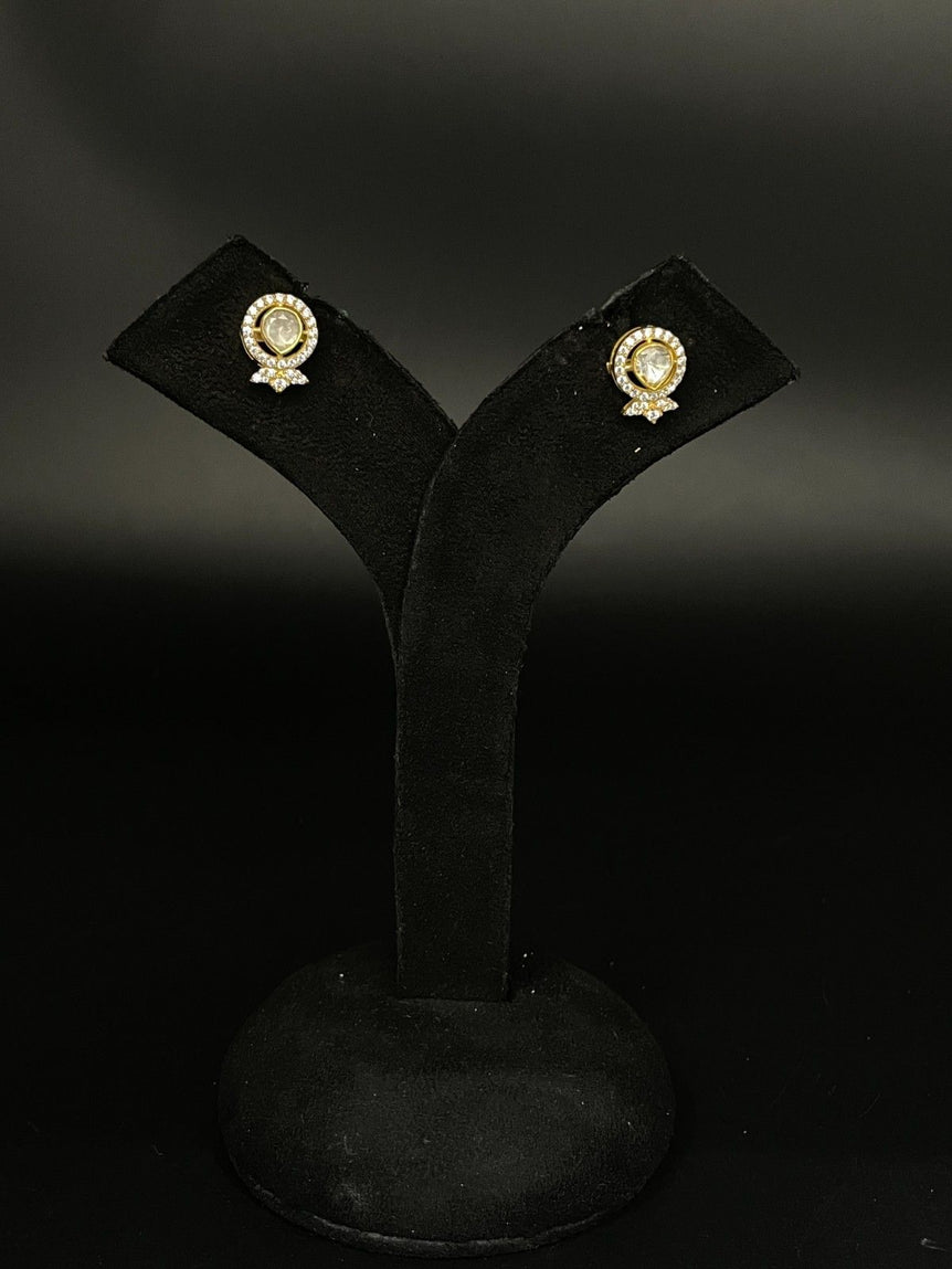 SMALL POLKI PURE SILVER STUDS - Olivearajewels