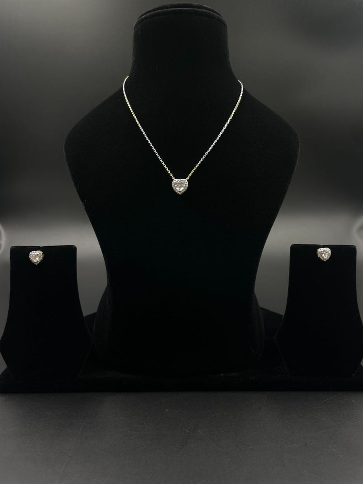 HEART SHAPE PURE SILVER PENDANT SET WITH CHAIN - Olivearajewels